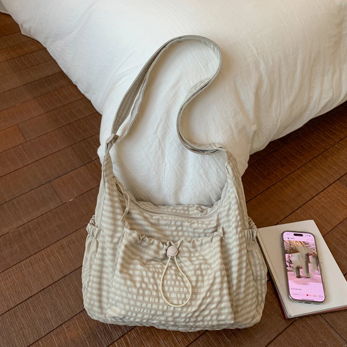 Midnight Grid Shoulder Bag