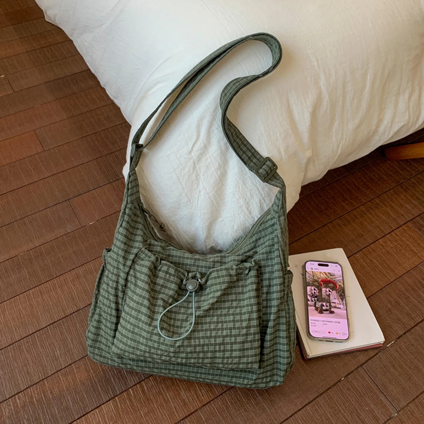 Midnight Grid Shoulder Bag