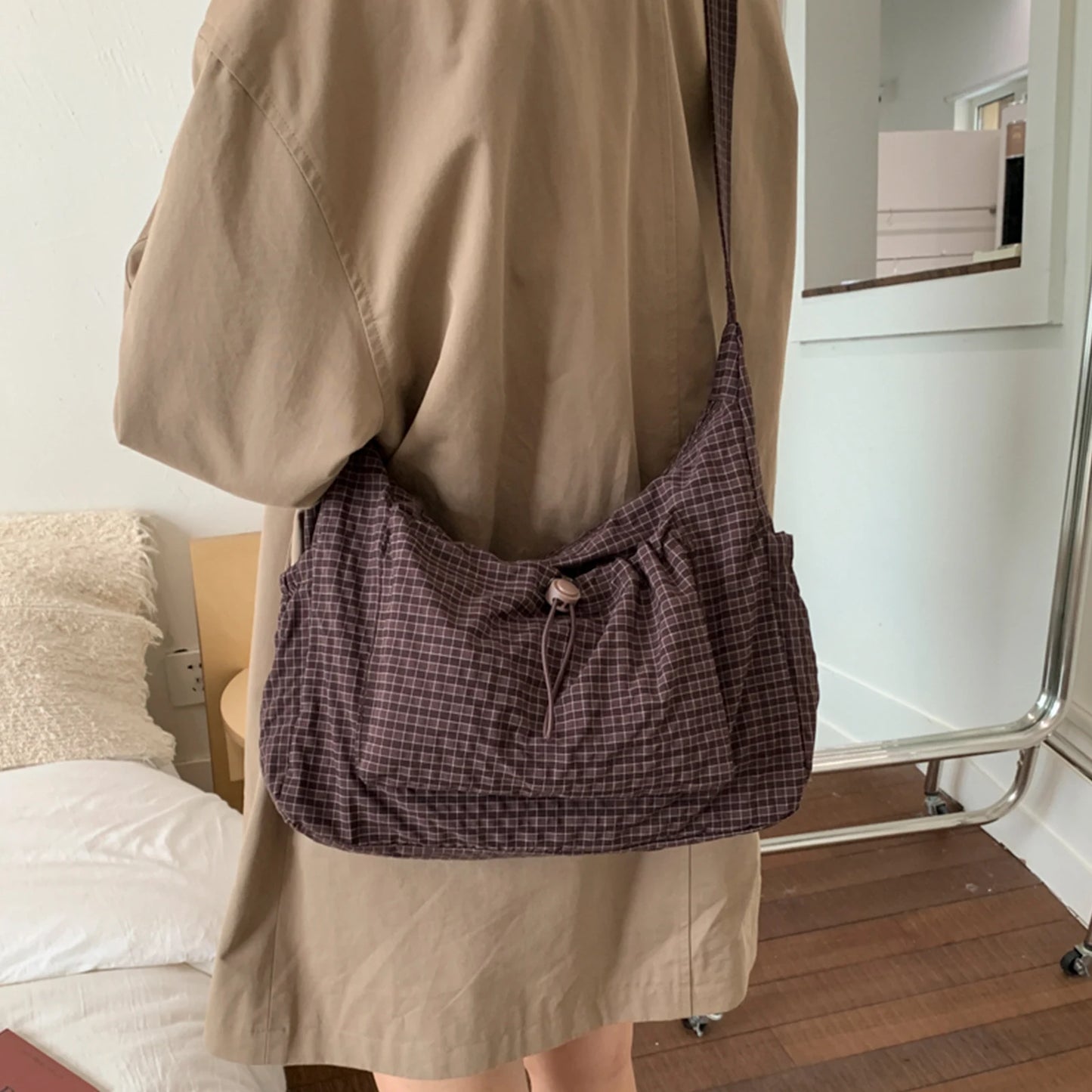 Midnight Grid Shoulder Bag