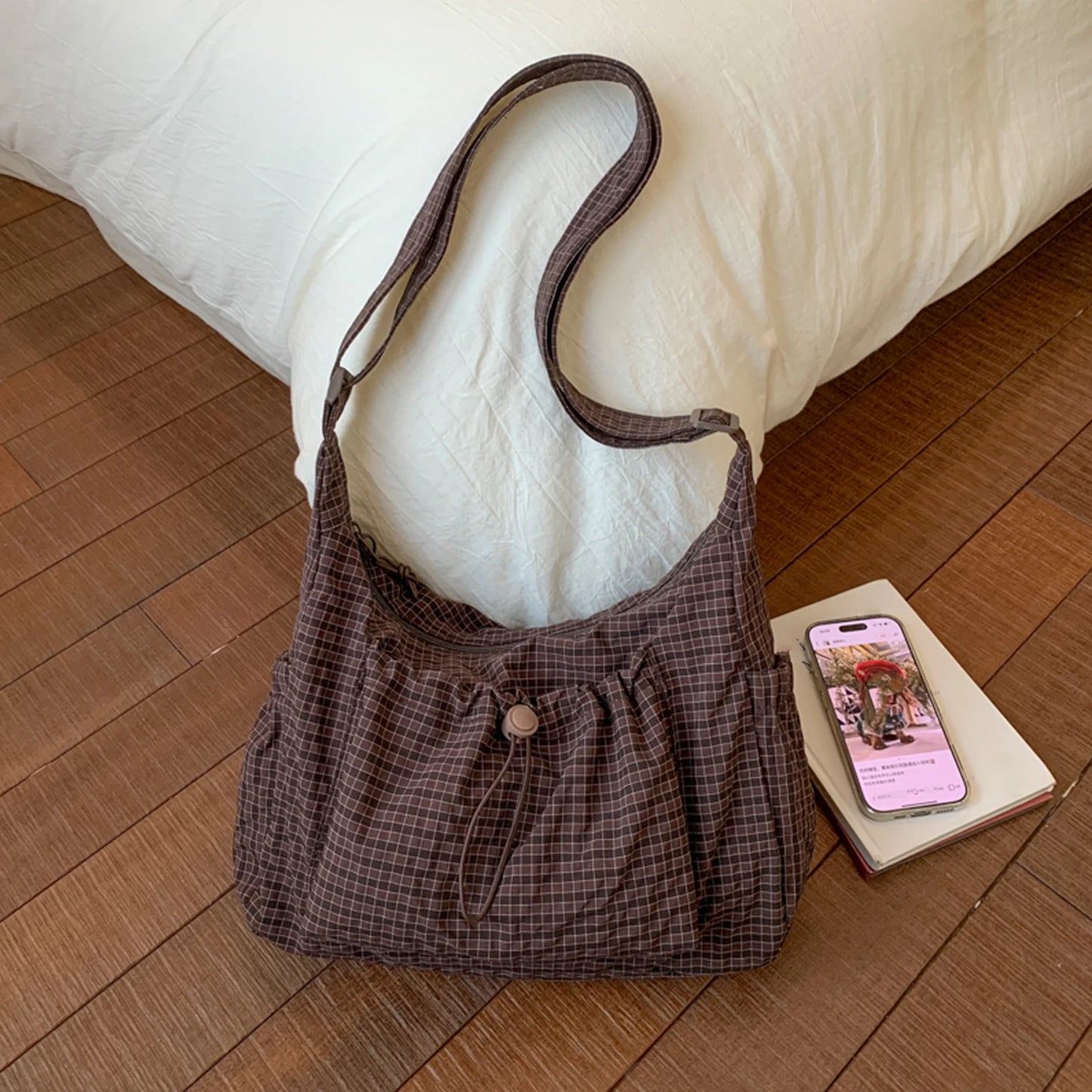 Midnight Grid Shoulder Bag