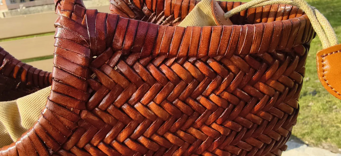 Handwoven Genuine Leather Tote