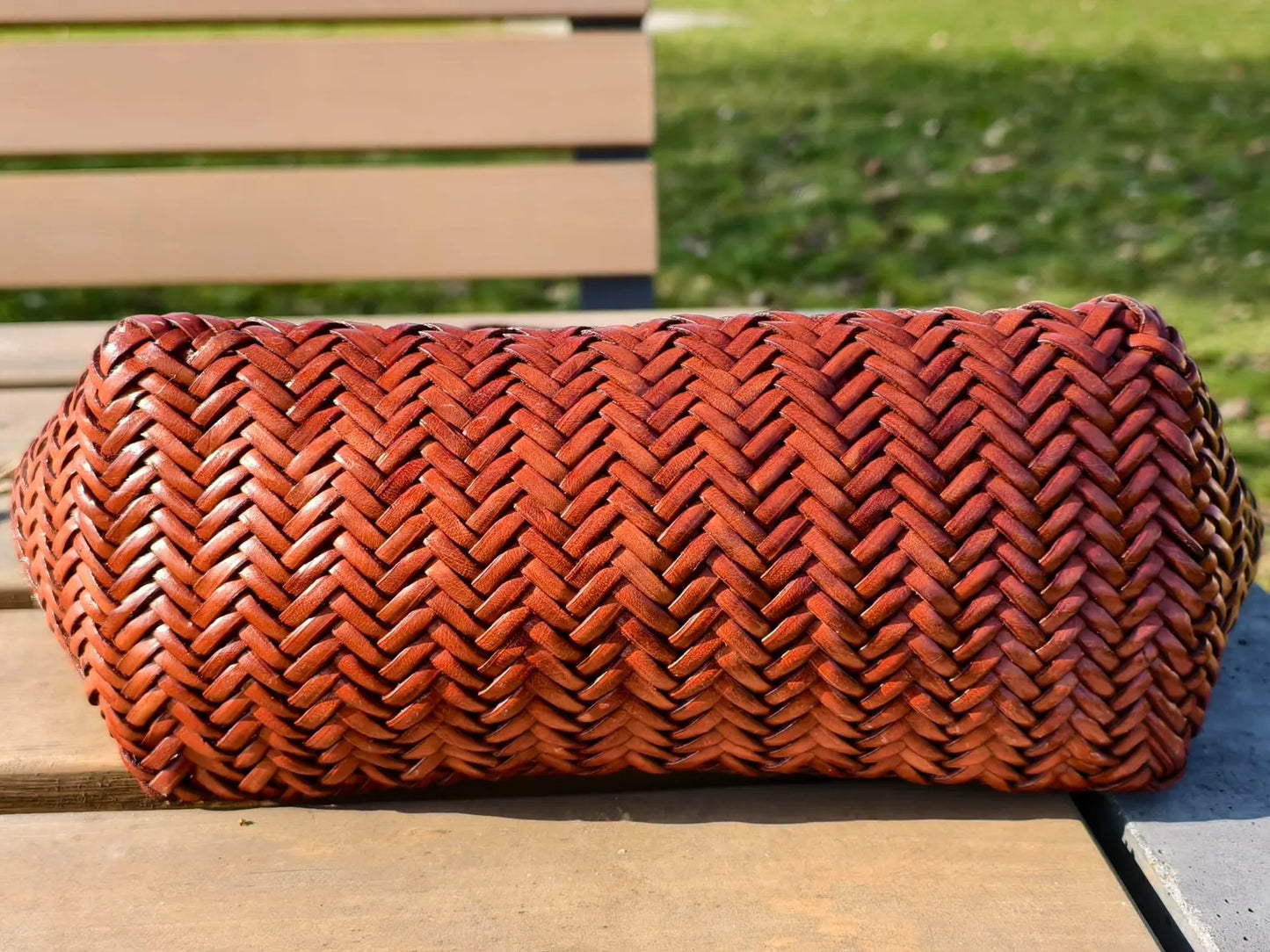 Handwoven Genuine Leather Tote
